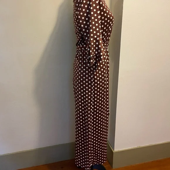 VENUS Black Polka Dot Wrap Jumpsuit XS - Picture 2 of 8